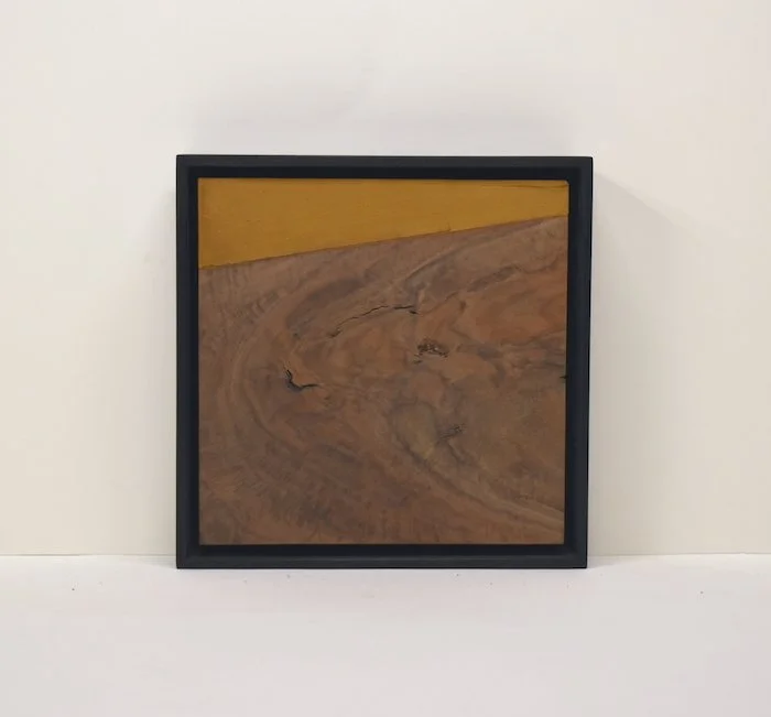  paint pot  9 x 9 x 2”  watercolor on plaster, wood panel,  walnut frame  2023 