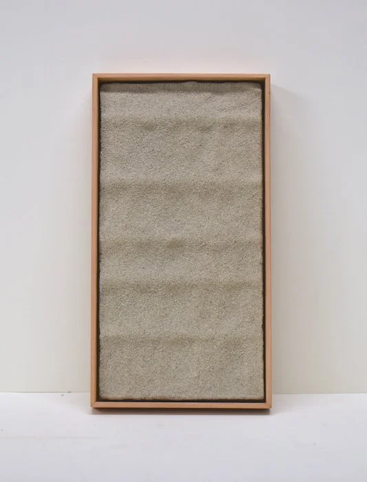  ripple  6.5 x 12 x 1.25”  sand on concrete on panel, fir frame  2023   