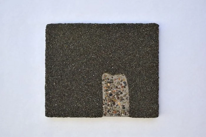  groin  sand, cement on panel  9 × 10 ½ “  2024   