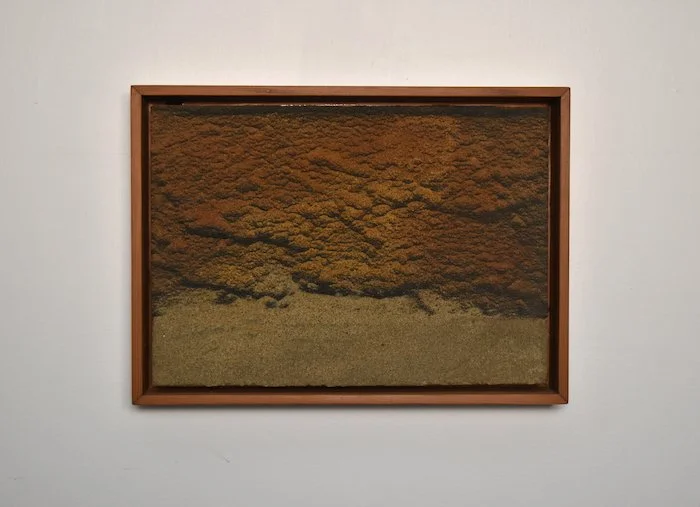  glitter path  11 ½ x 15 ½ x 2”  sand, sediment, cement on panel—redwood frame  2025 