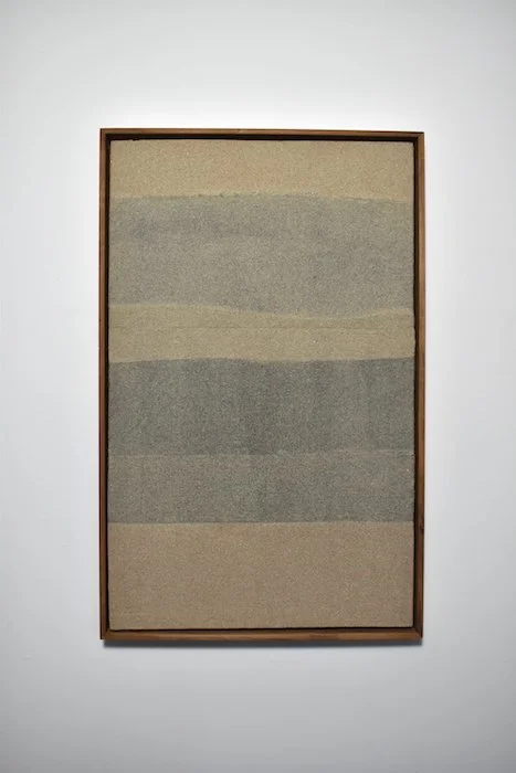  scrim  18 × 28 ½ x 2”  sand, sediment on panel  2025  $1,200 