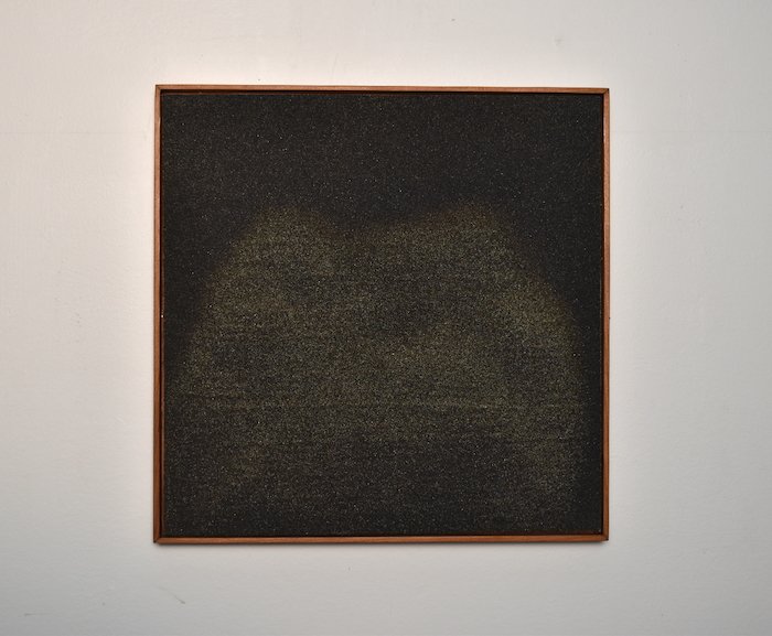  sifting  11 × 11 × 1”  sand on panel—redwood frame  2025  $500 