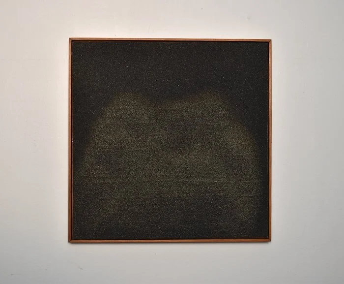  sorting  11 × 11 × 1”  sand on panel—redwood frame  2025 