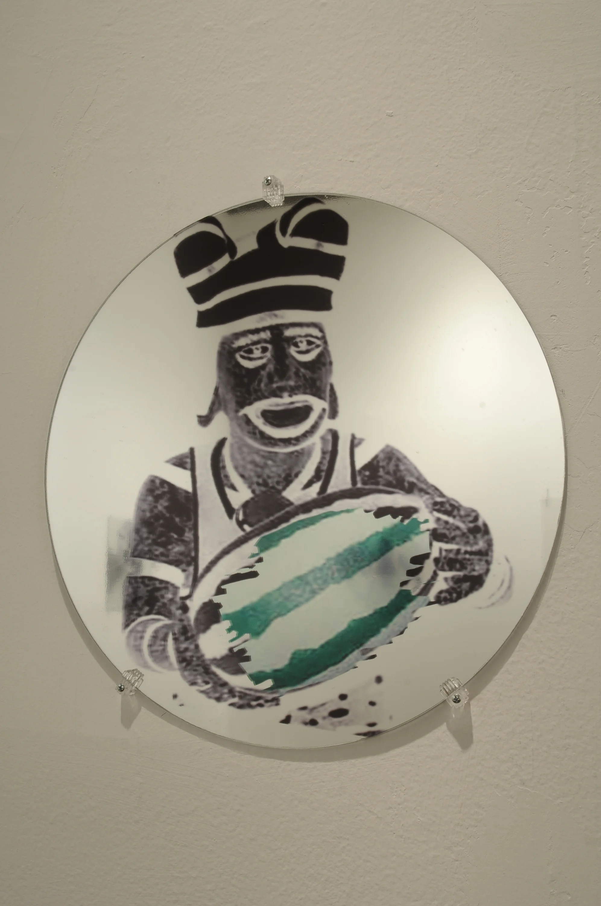  Offense  mixed media on glass  20x20"  2012 