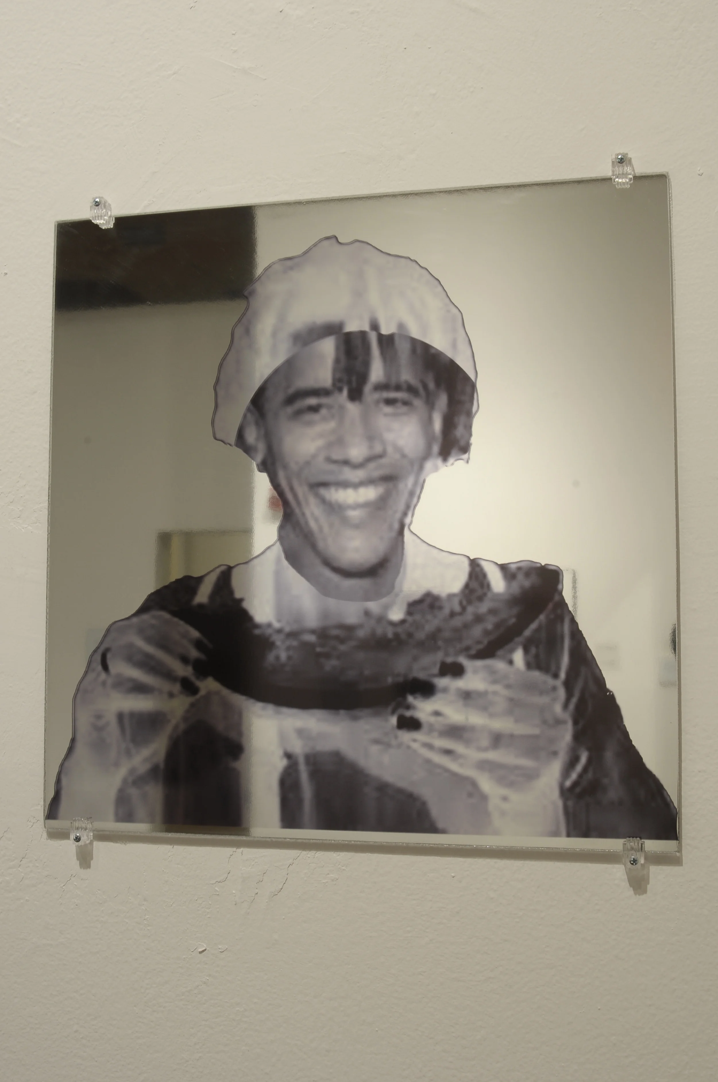  To Catch a Fool  mixed media on glass  20"x20"  2010 