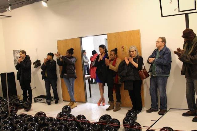  Audience from Final Ascension II  black vinyl, black latex balloons&nbsp;  2014 