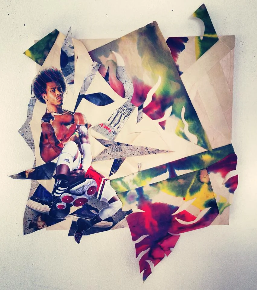  322233  ink, paper on wood&nbsp;  10"x10"  2013 