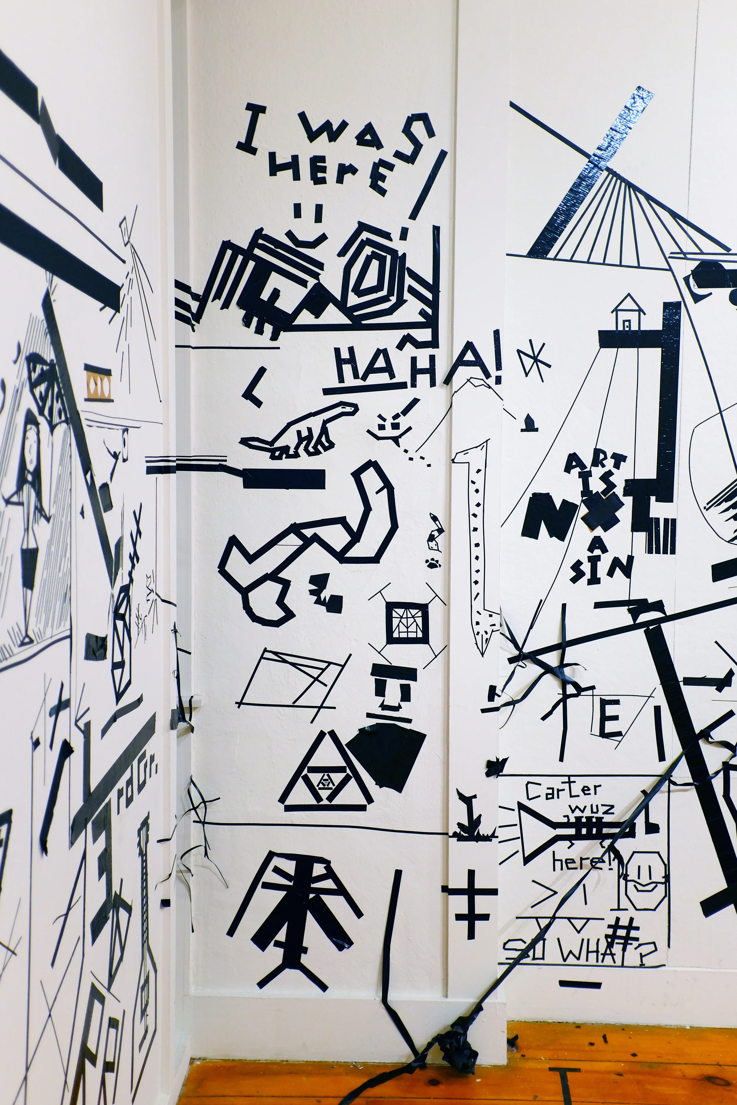  Wall A and B (interior)  A Path: Drills for Flight  digital image  2016 