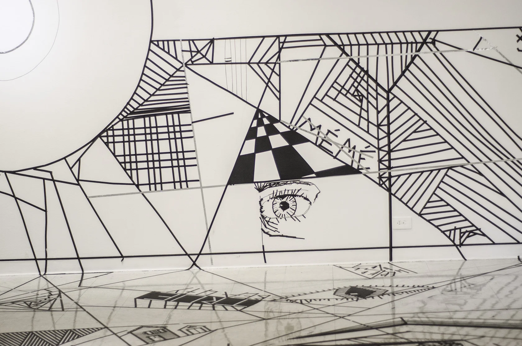  Installation shot of Center Court:&nbsp;E.S.G.T.L.  Digital print  2016 