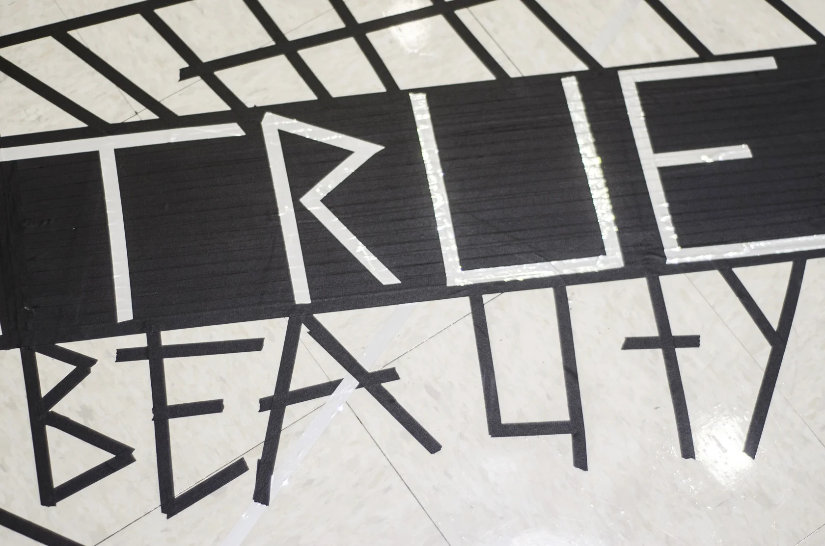  Installation shot of Center Court:&nbsp;E.S.G.T.L.  Digital print  2016  photo credit Jaypix Belmer  