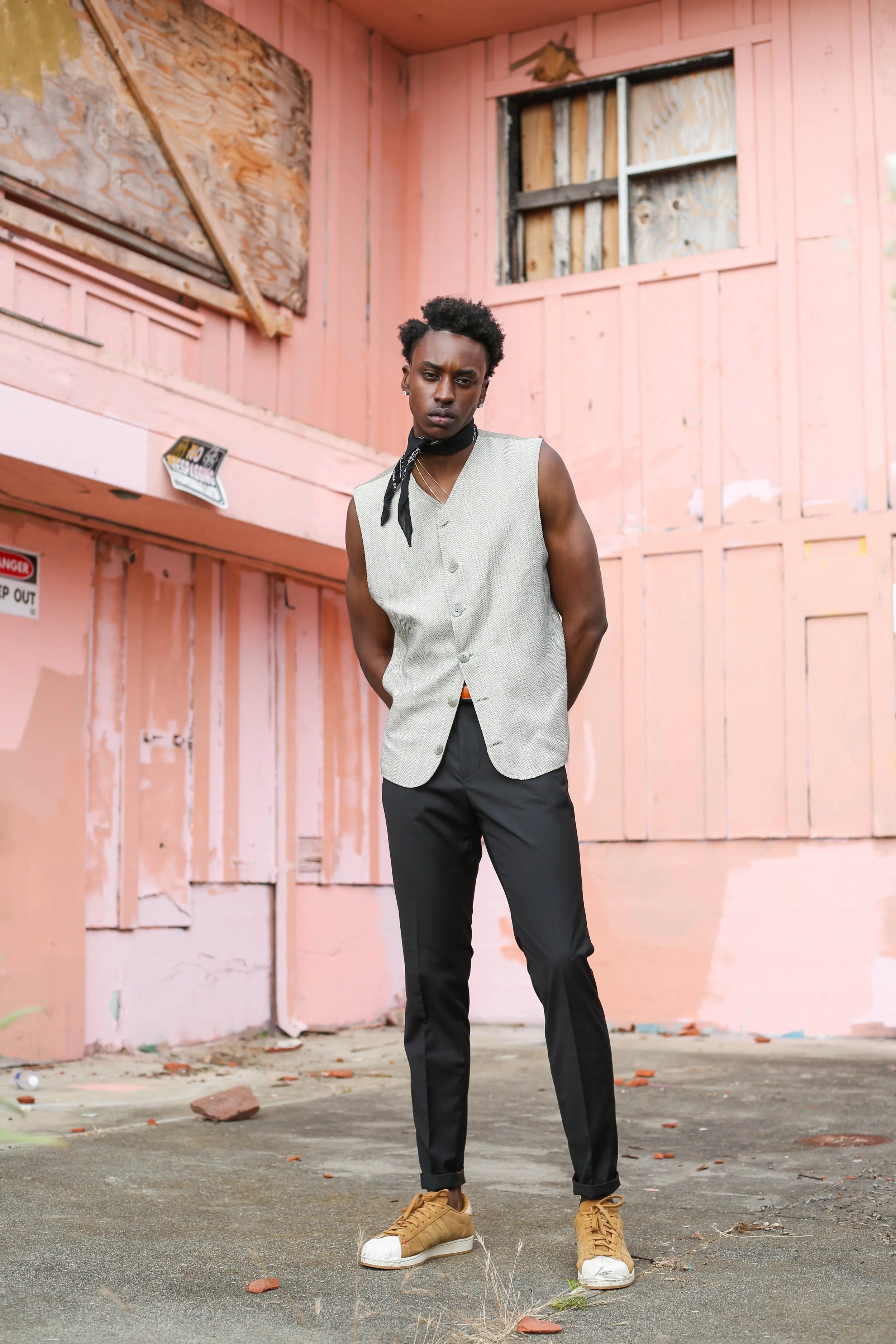 Javion wears the other model's clothes. Gotta make due with whacha got.