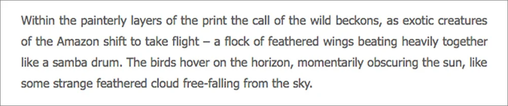 Copywriting for Camilla exclusive print featured in Jones Magazine blog post