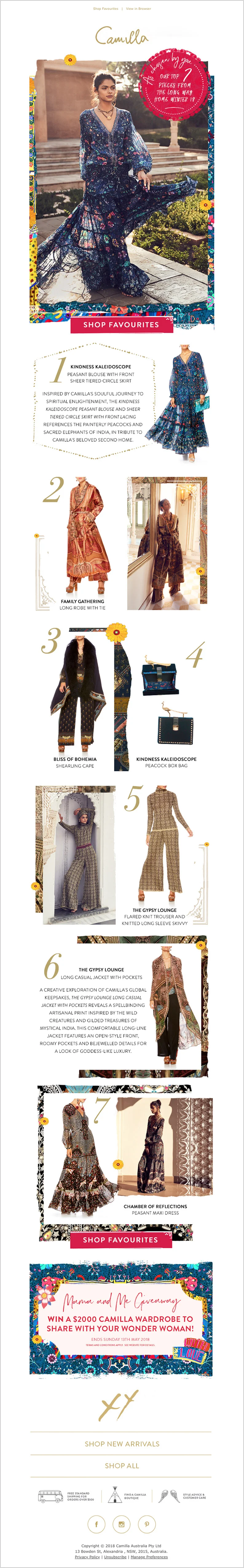 Digital copywriting featured on CAMILLA EDM