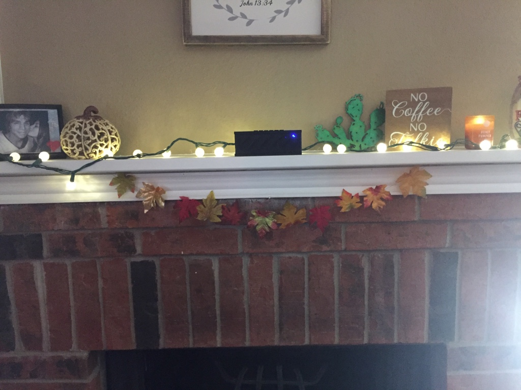 I didn't leave this garland here, because I have some other plans for this space. But I'm short so it made for a better photo here (: 