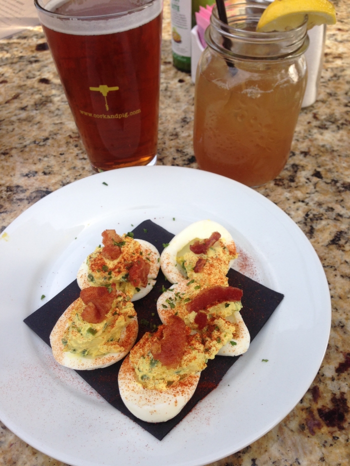 The deviled eggs are delicious too! Cork & Pig has a nice patio for patio-drinking!