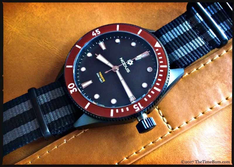 Nodus Trieste Black w/ burgundy bezel Photo credit: thetimebum.com