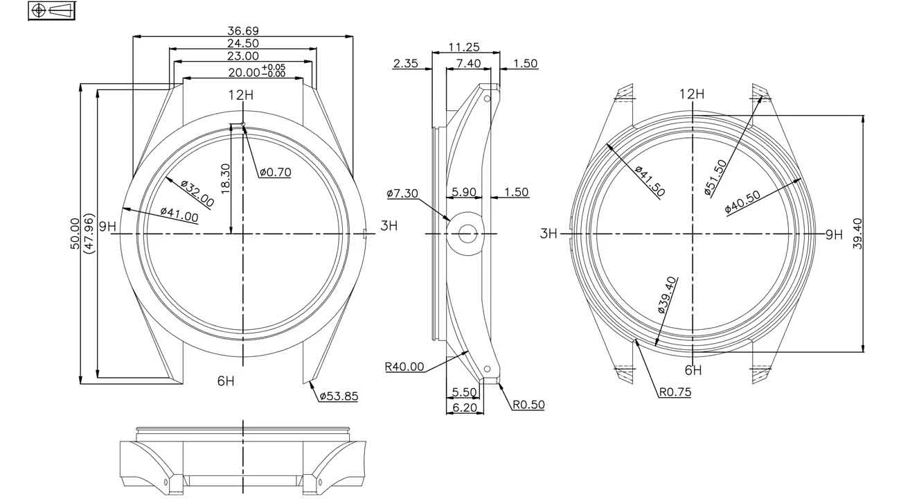 Nodus Trieste case technical drawings