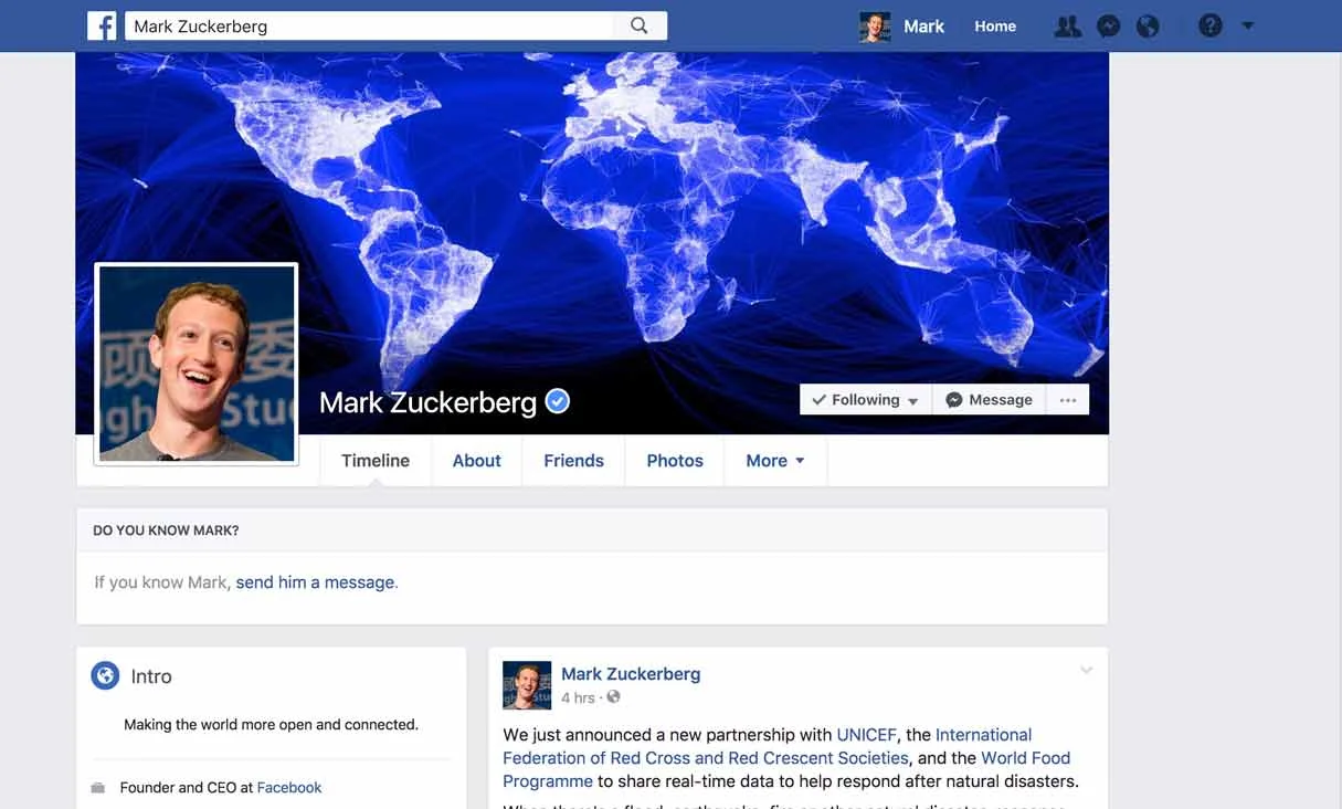 Facebook, your personal "homepage," has a sleek UI/UX that is easy to learn and navigate