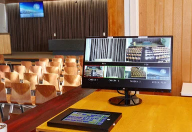 Norwood park crematorium - canberra - full crestron controlled av system. jbl speakers