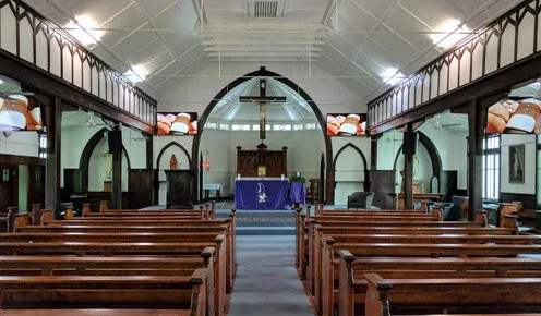 St Francis of assisi catholic church - west end - 2 x 65’ and 2 x 55’ TCL screens with video distro over ip