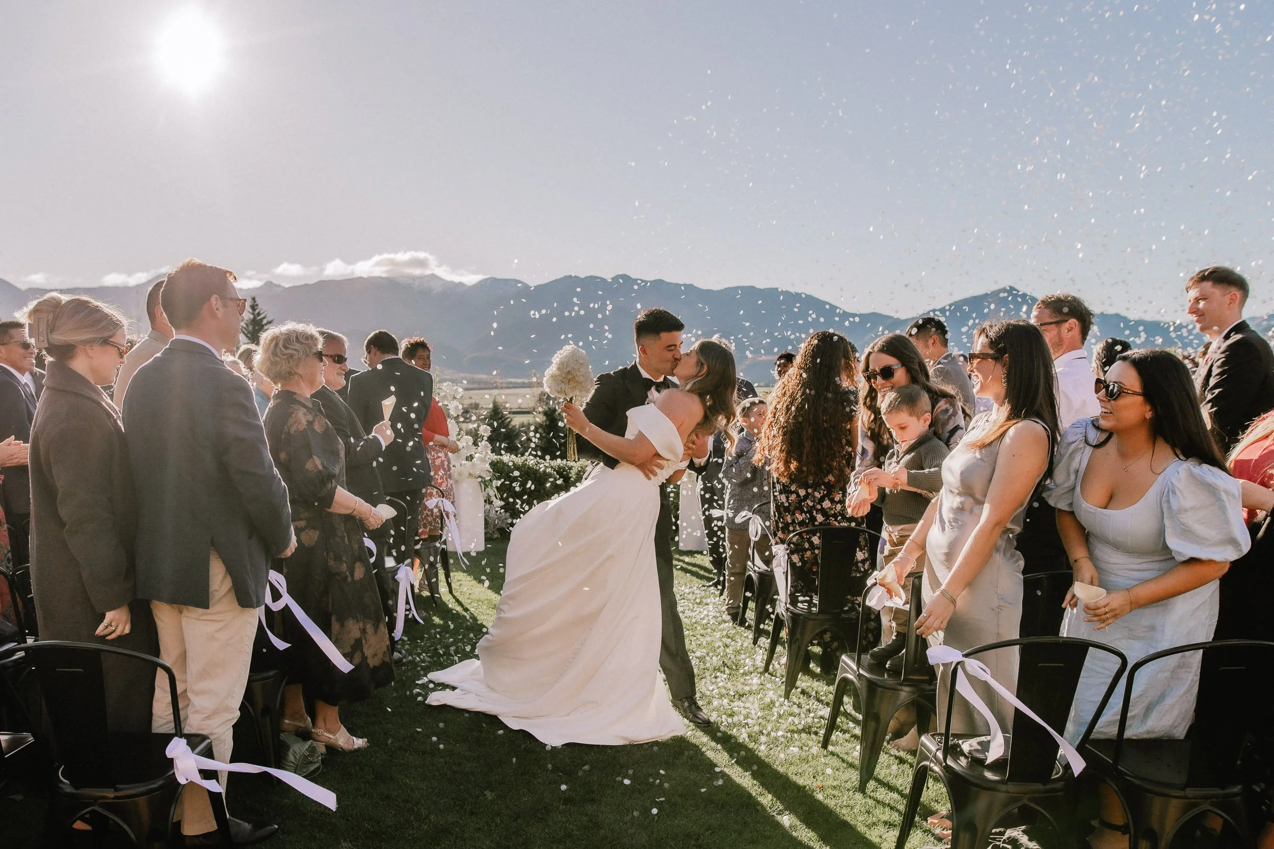 Amuri Estate Hanmer Springs Canterbury wedding photographer confetti