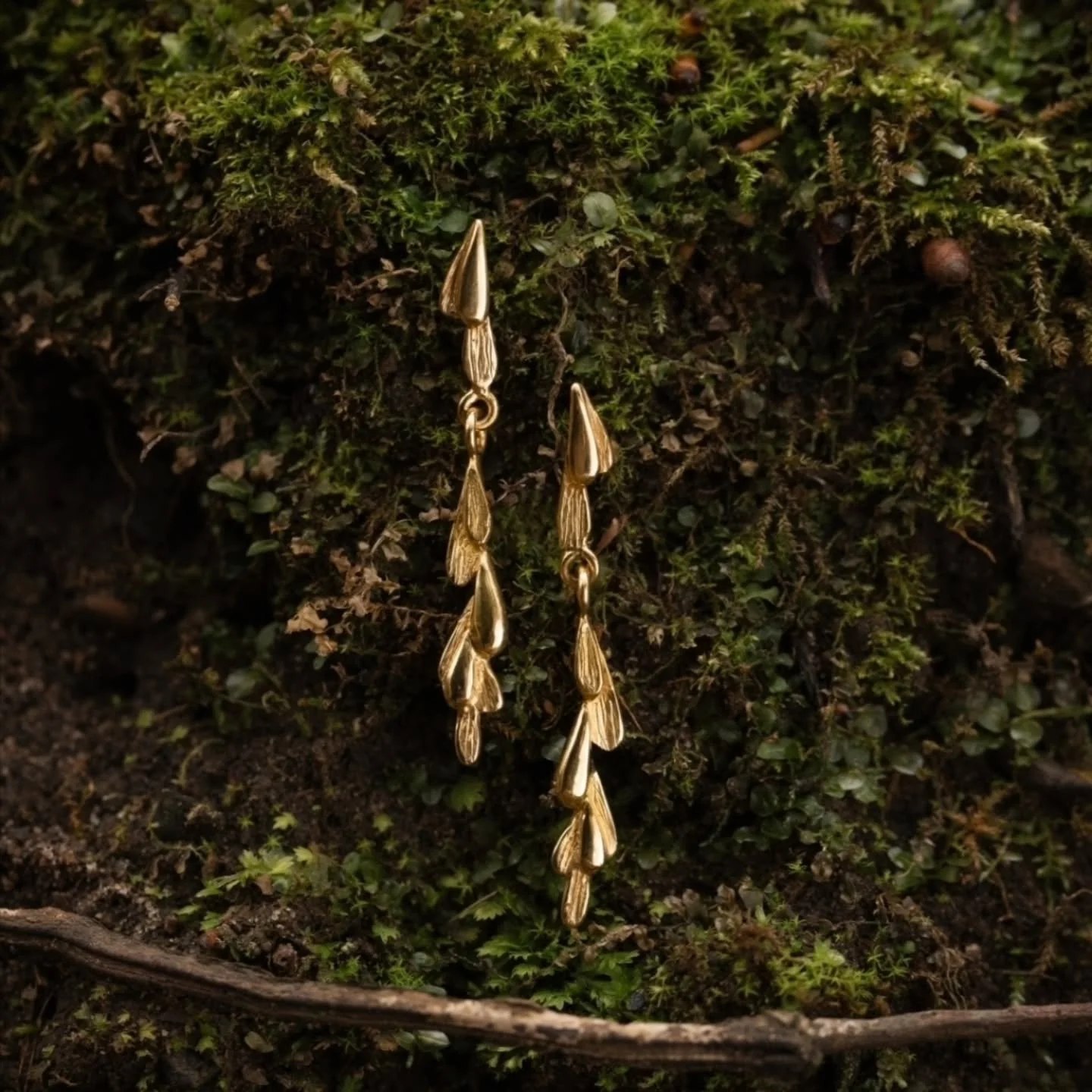 The Flow earrings feature a tumbling cascade of delicately textured golden petals. Dainty, but dramatic! This design, along with others from the collection, will be available in 9ct yellow gold in Edinburgh from Saturday, at HARVEST: Contemporary Cra