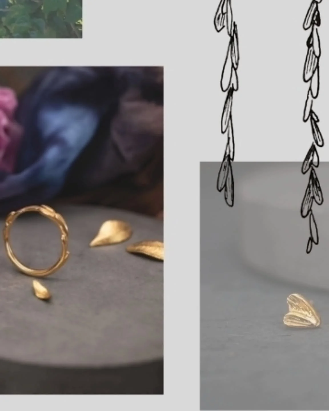 Contrasting textures; organic and delicate