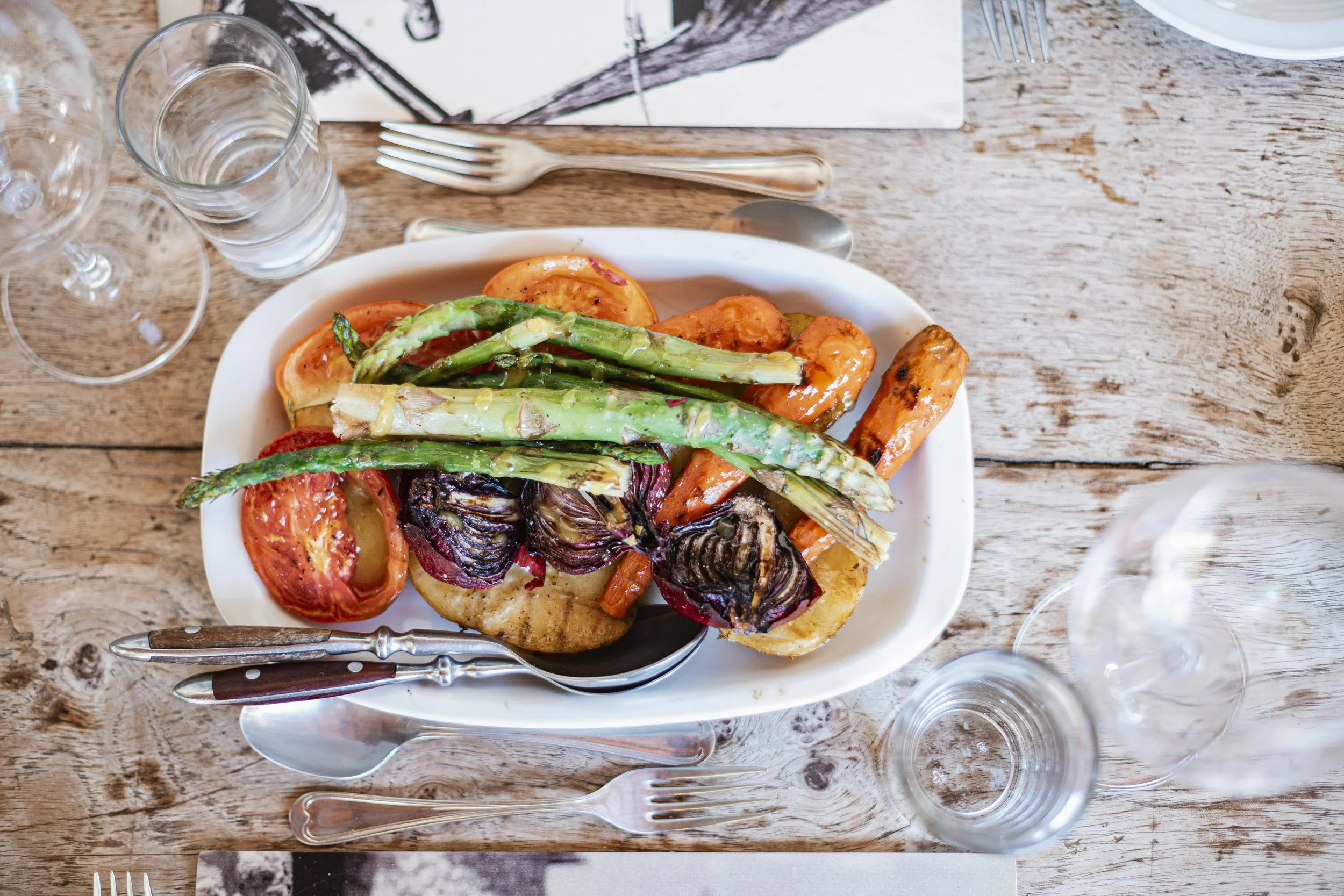 Roasted Asparagus, Red Onion and Tomato on the BBQ: It's Not All About Meat