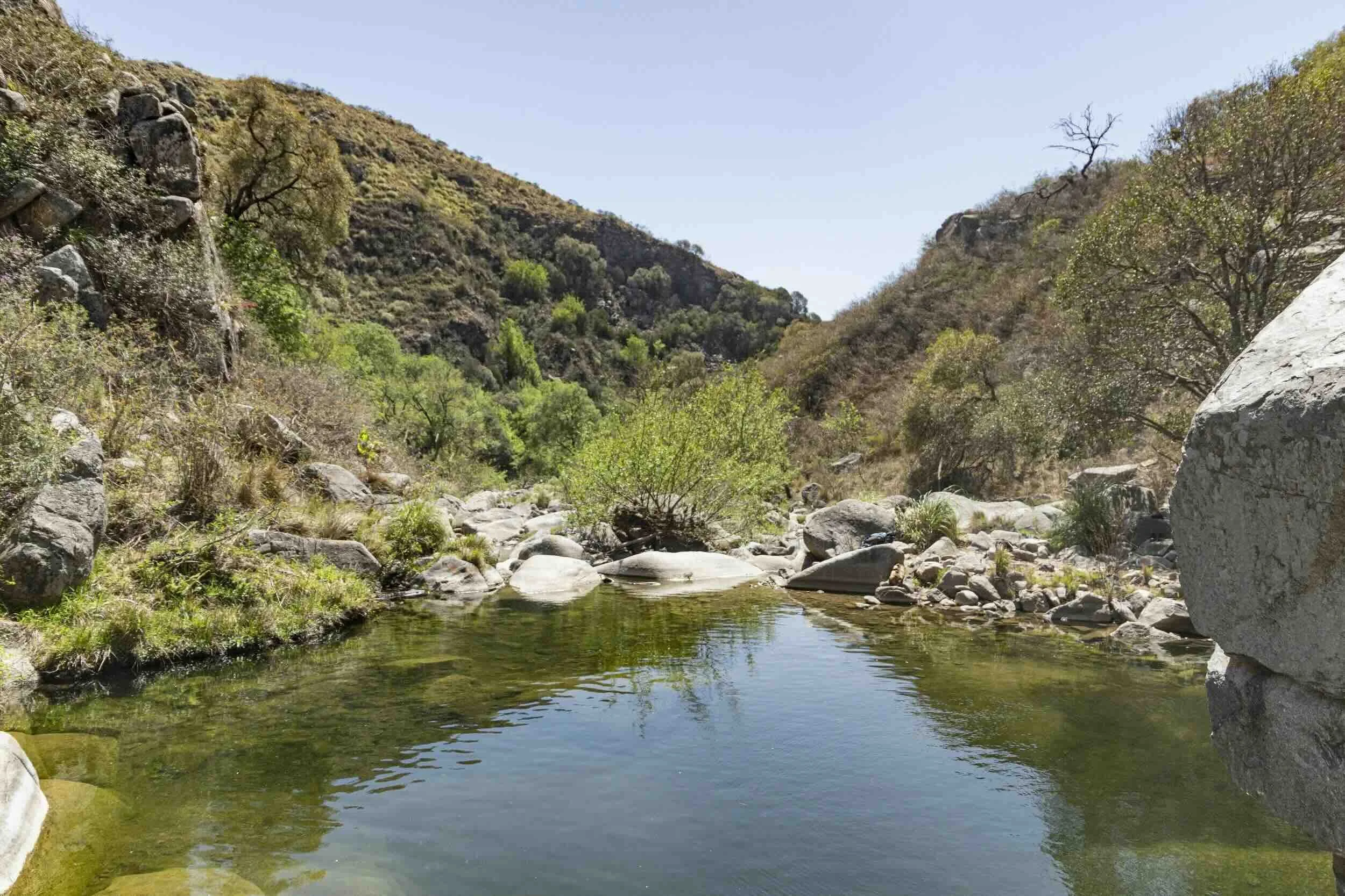 A wild swimming spot in the Sierras Chicas
