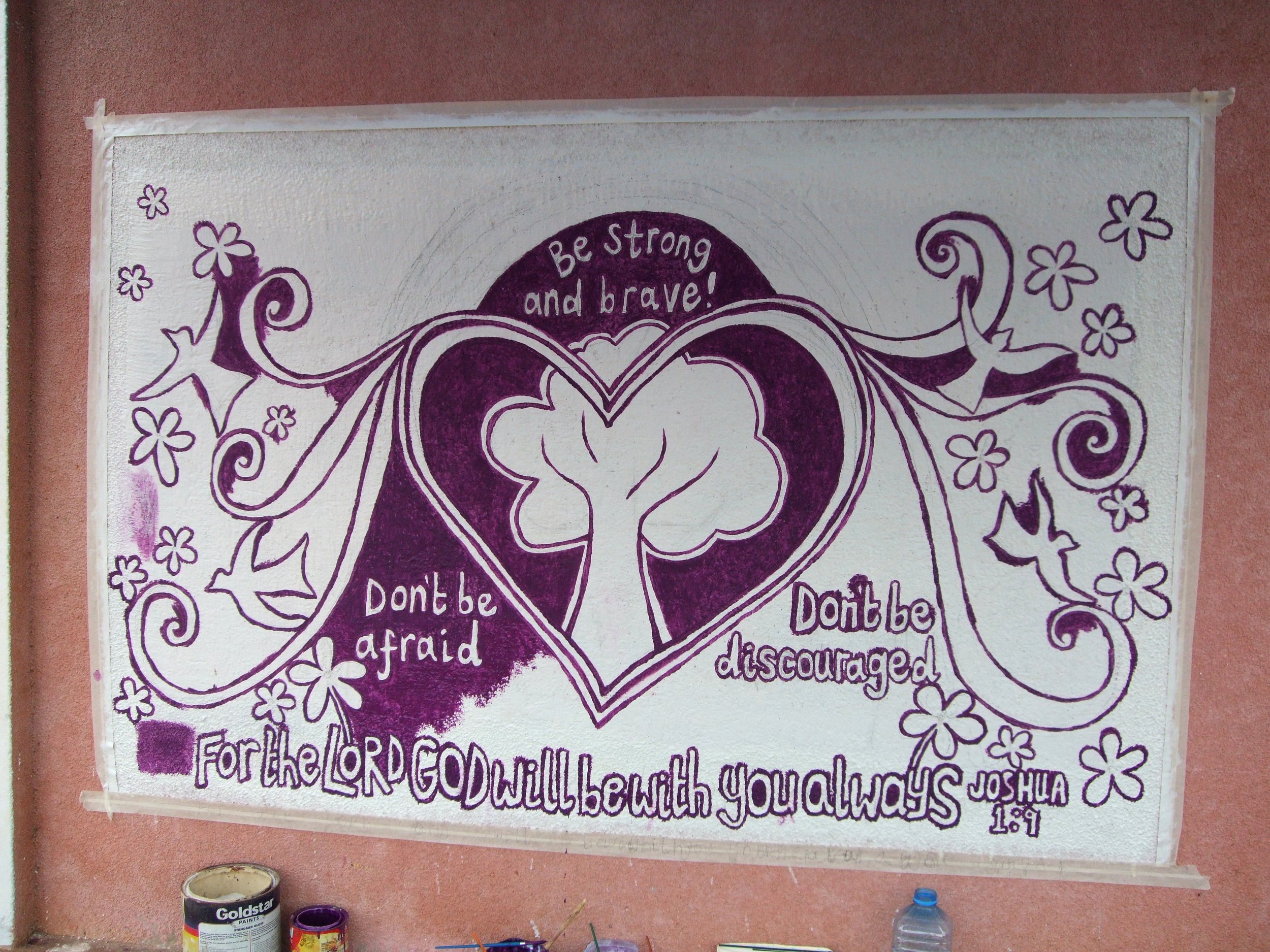 a mural for Living Hope pre & primary school in Morogoro, Tanzania.