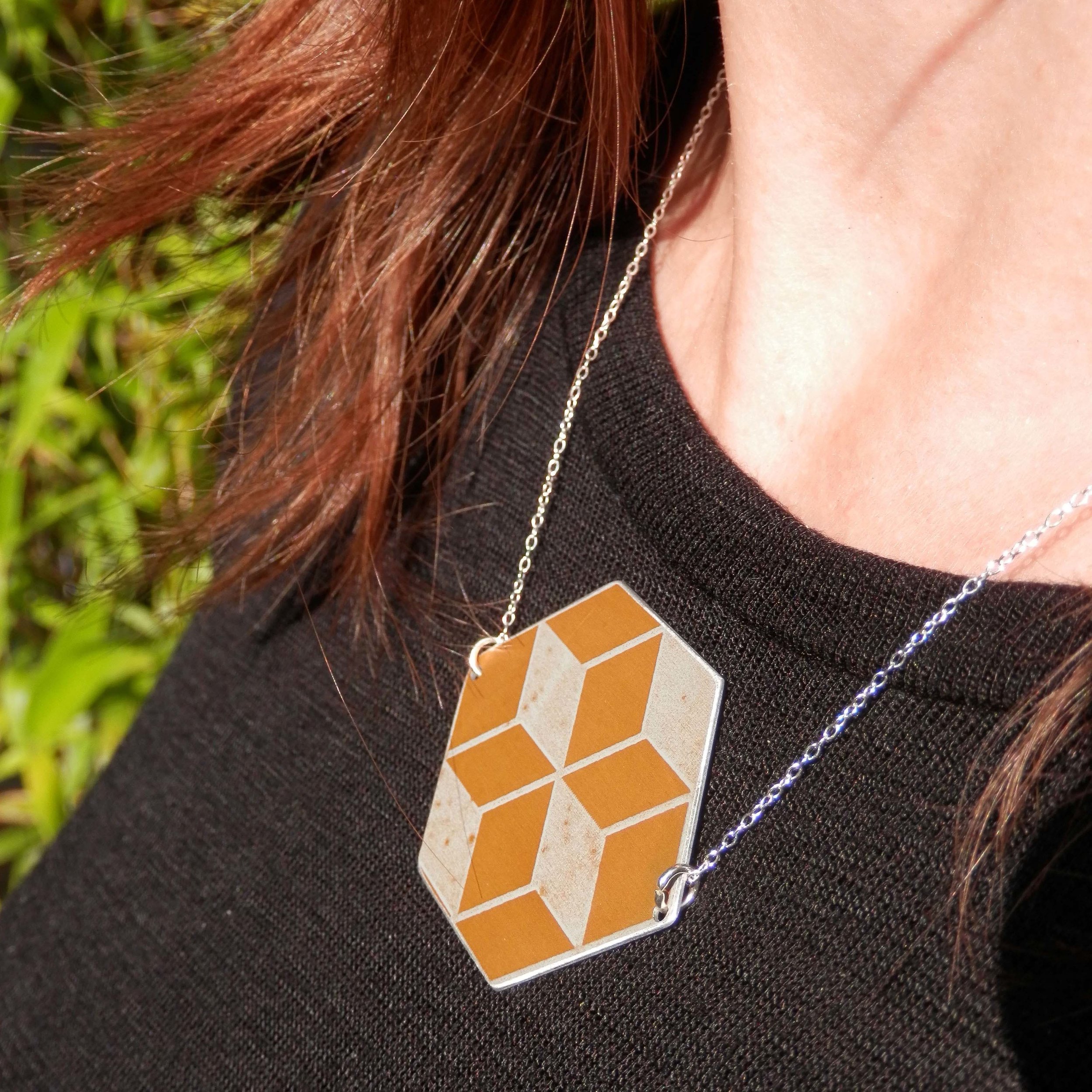 yellow hexagonal neckalce2.jpg