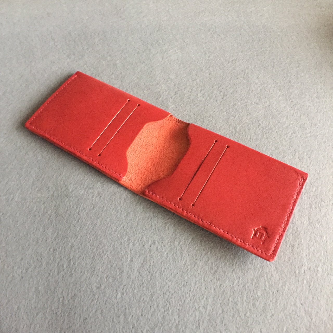 egallowayleather Handstitched Red Cowskin Cardholder.JPG