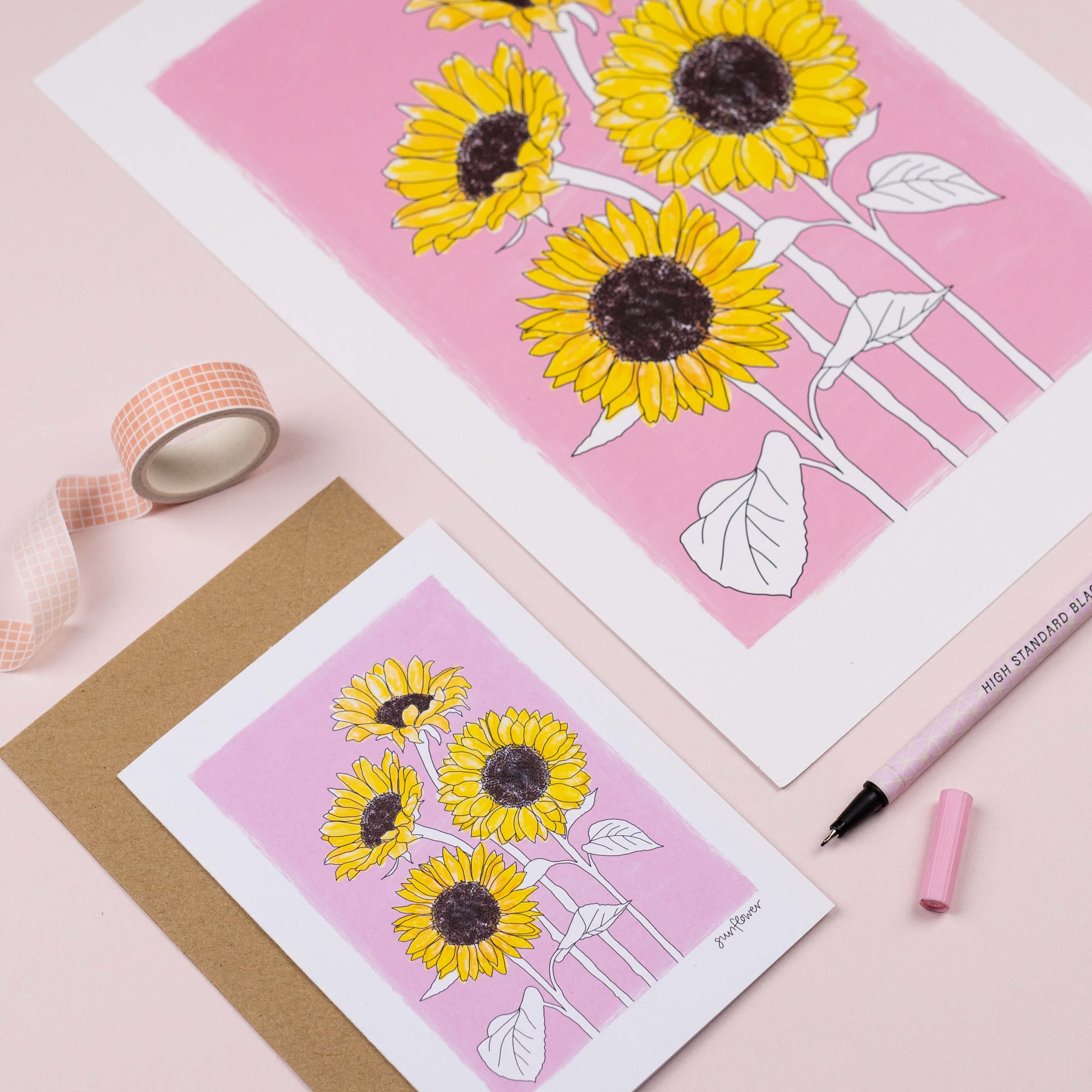 Sunflower illustrated print and card.jpg