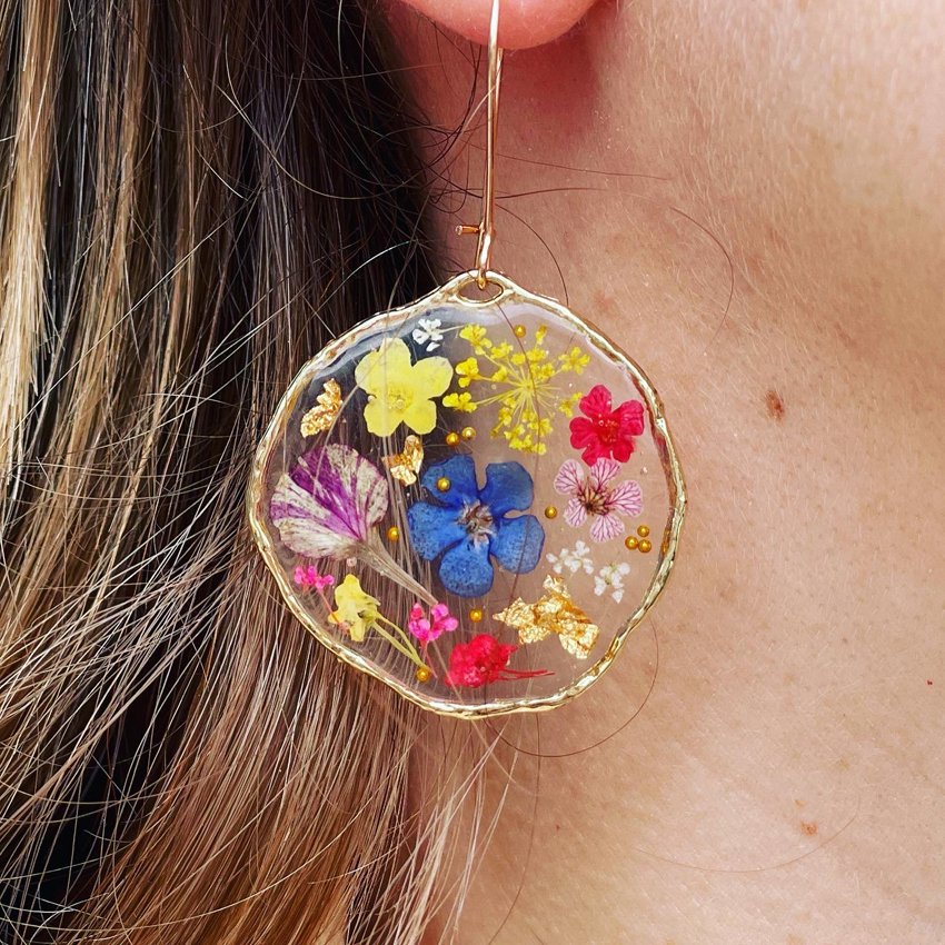 Medium flower earrings on model.JPG