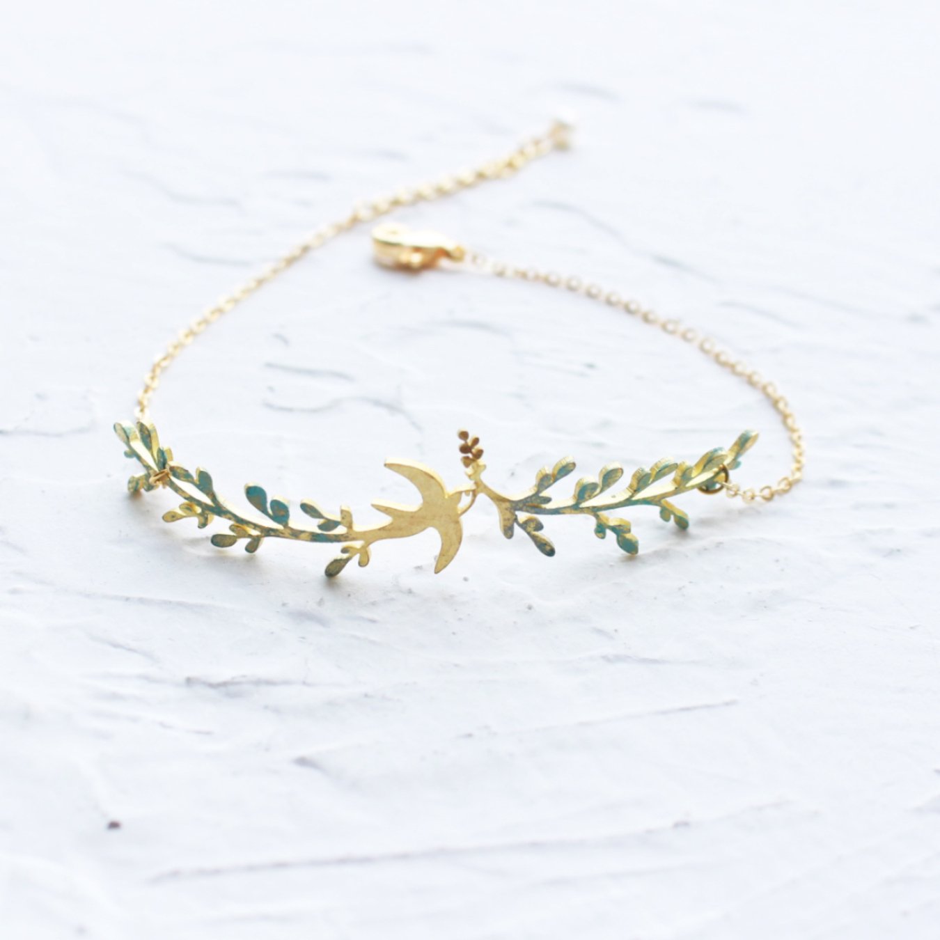 Handmade Brass bracelet Swallow Bird.jpg