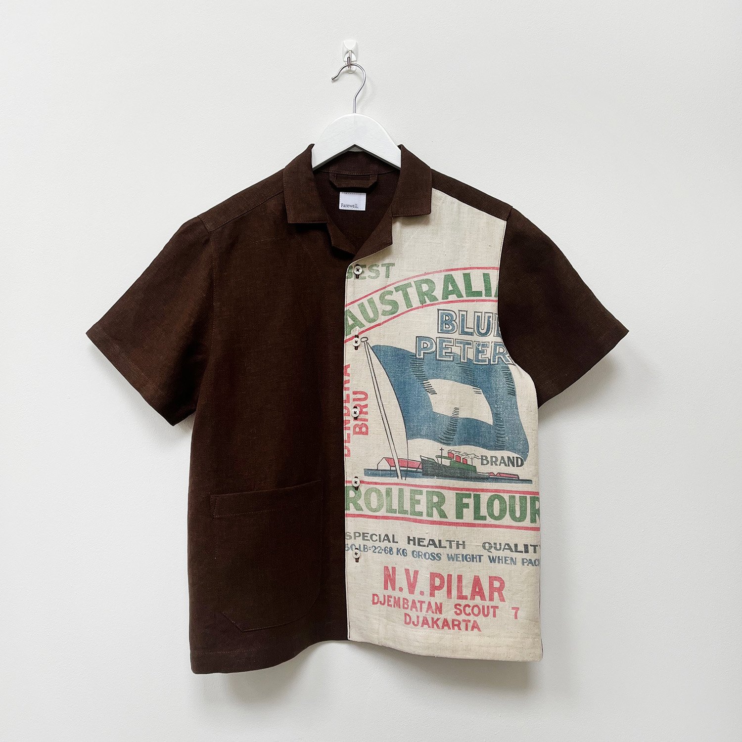 vintage feedsack linen shirt brown.jpg