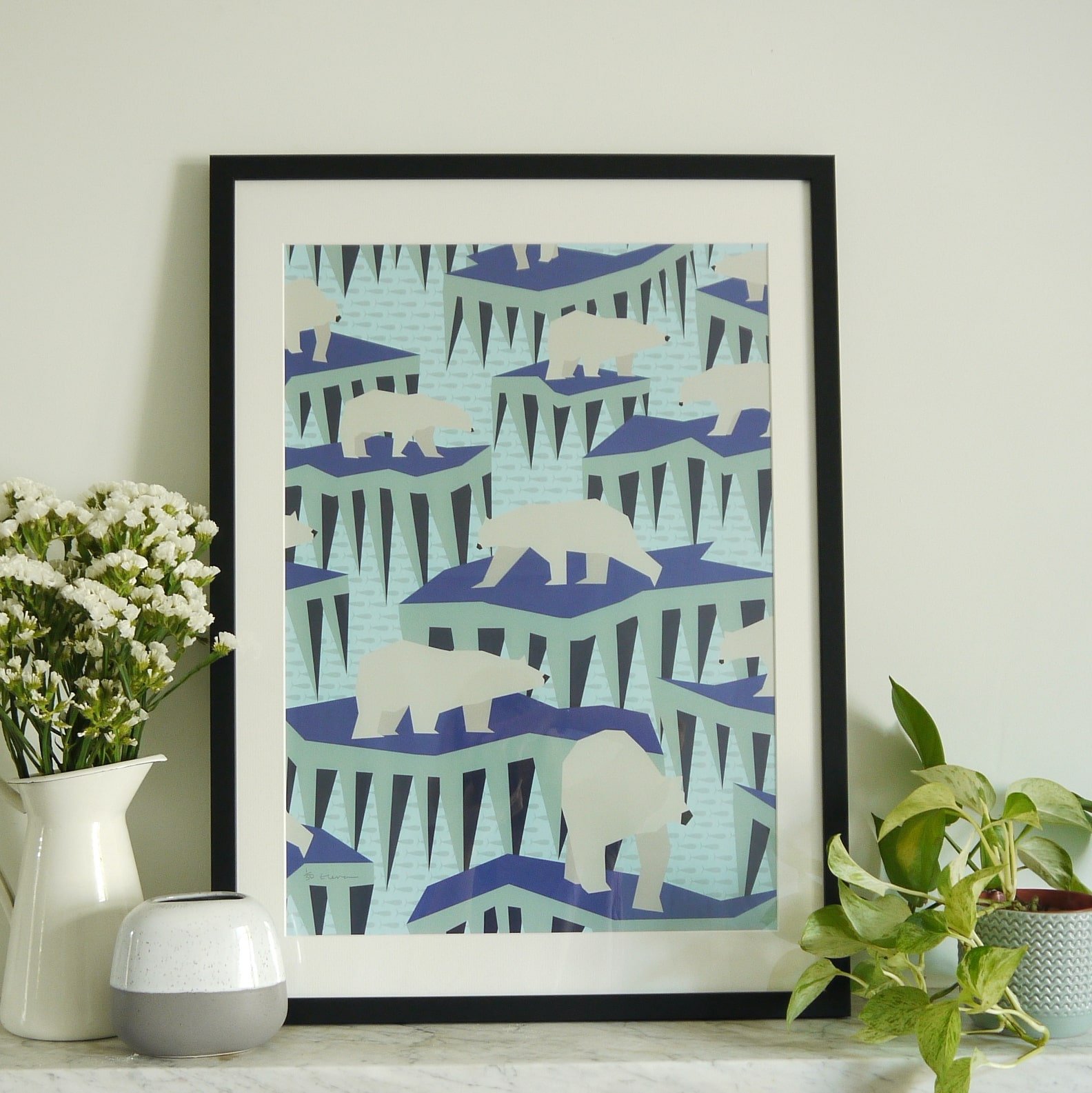 Polar Bears Ice Art Print_723.JPG