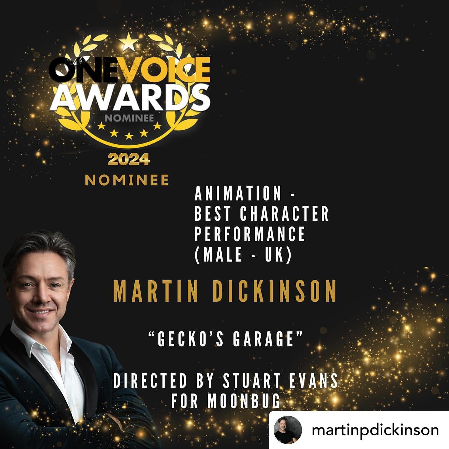 Many congratulations to TVA&rsquo;s @martinpdickinson upon his nomination for Best Animation Character in the forthcoming #onevoiceawards 🤞richly deserved for his vocal talents upon @geckosgarageofficial for @moonbugentertainment 🎙️🎧📺👏💜

Posted