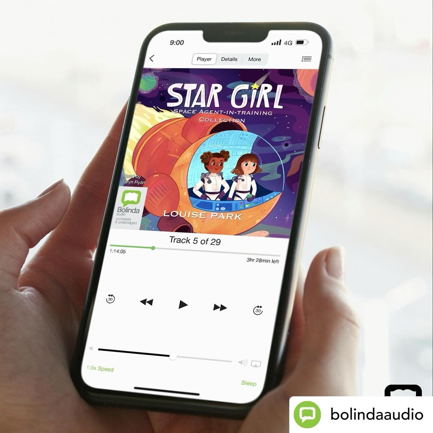 A fabulously fun series of reads from TVA&rsquo;s @_tarynryan for @bolindaaudio recorded @rakkitproductions 🎙️🎧📖💜🇦🇺 @audible_uk 

Posted @withregram &bull; @bolindaaudio Adelaide Banks is in her final year at the space agent boarding school, SE