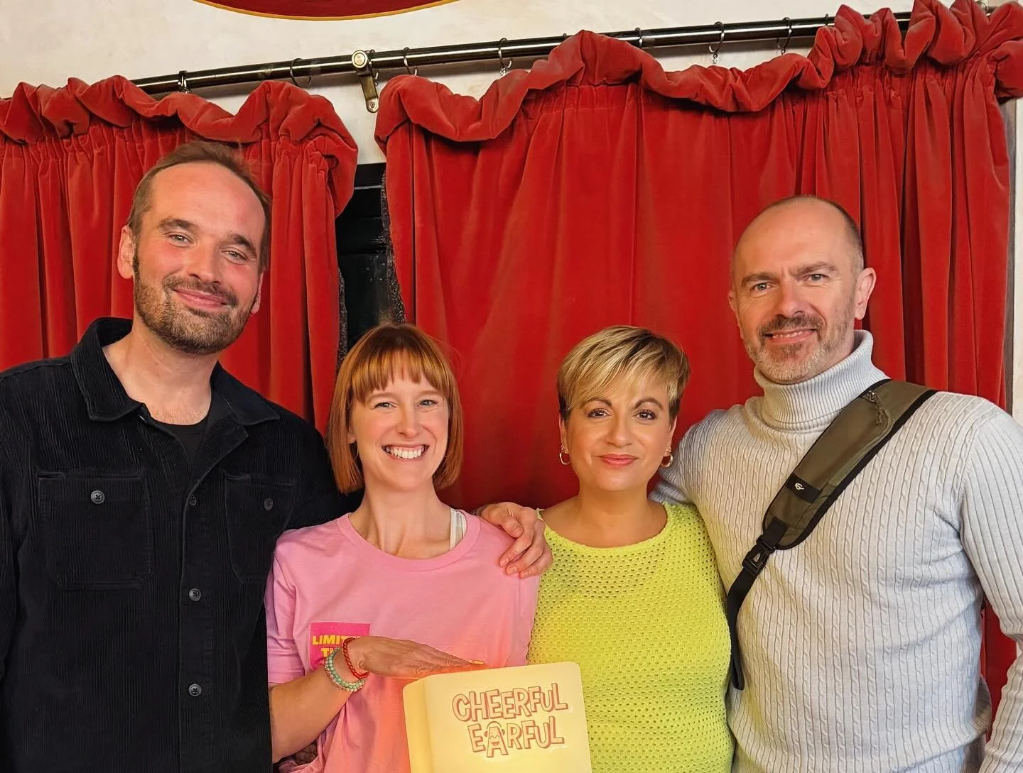 A Sunday TVA outing to see a live recording of @limitedtimeonlypodcast hosted by TVA&rsquo;s @susieriddler &amp; @estherstanford_ for @podomedy , with TVA&rsquo;s @bwhiteheadvoice as their special guest. Lovely to have the company of TVA&rsquo;s @rob