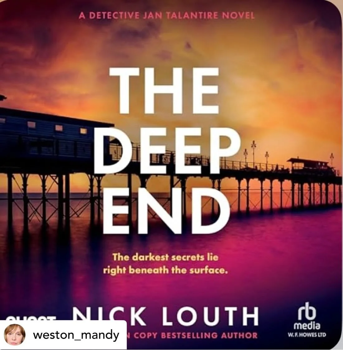 Another fabulous narration from TVA&rsquo;s @weston_mandy for @wfhowes @audible_uk 🎧🎙️📖💜

Get @reshare_app &bull; @weston_mandy Book 4 in best-selling author Nick Louth&rsquo;s  Detective Jan Talantire series - out now on audible and read out lou