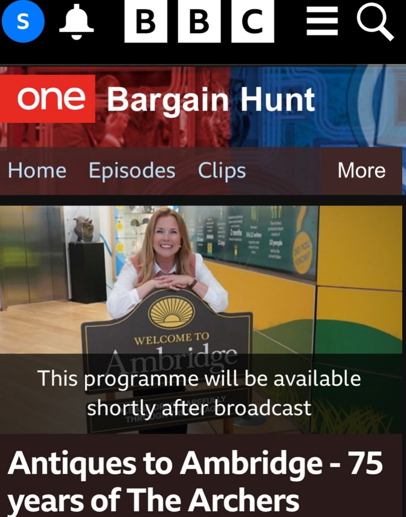 Don&rsquo;t miss TVA&rsquo;s @susieriddler today on #bargainhunt @bbc @bbciplayer 📺💜

Repost from @susieriddler
&bull;
And now for a sentence I never imagined I&rsquo;d write:

I&rsquo;m on Bargain Hunt today!

In the The Archers / Bargain Hunt mas