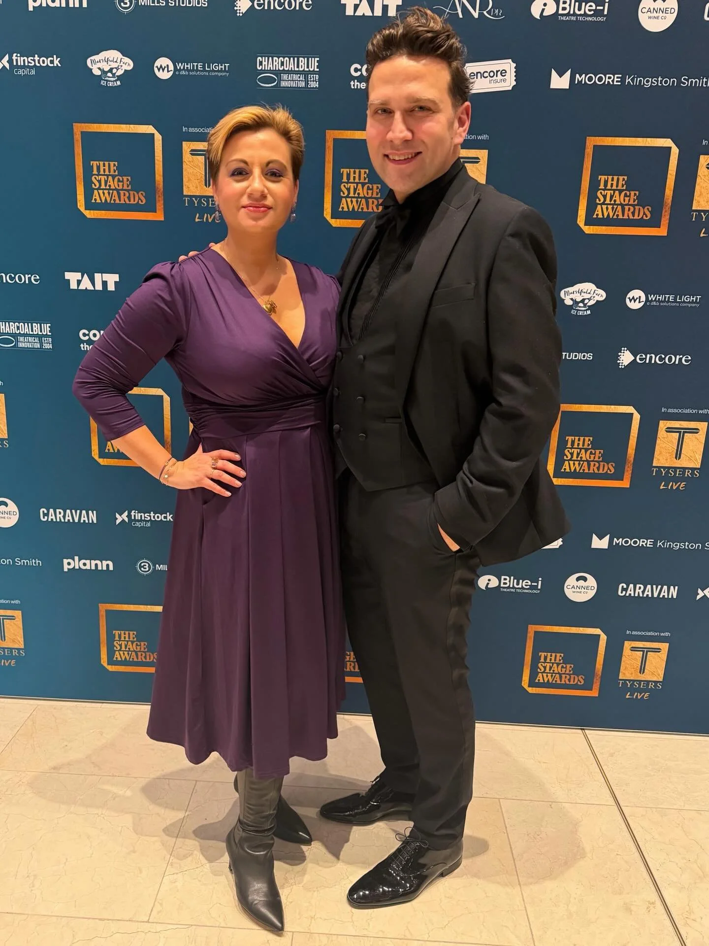 Attending the @thestageuk Awards last night with TVA&rsquo;s @stefanbooth at the Linbury Theatre @royalballetandopera House. Some lovely performances, especially a most touching one from the majestic @sirbrynterfeloff 👏 such a treat to catch up prop