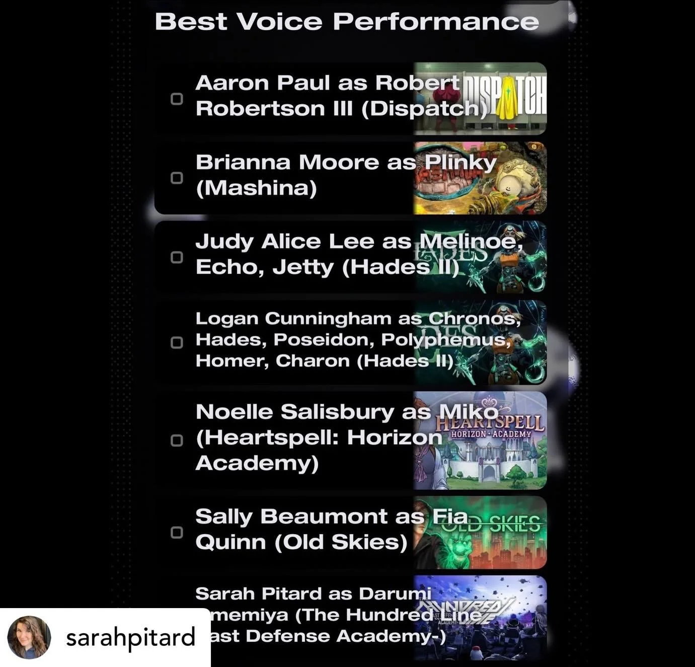 Many congratulations to TVA&rsquo;s @sarahpitard upon your nomination in the #YAGA Awards 👏 and thank you so much @omuk_london for the opportunity 🤞🏆🎧🎙️🎮💜

Get @reshare_app &bull; @sarahpitard Absolutely chuffed to find out that I&rsquo;ve bee