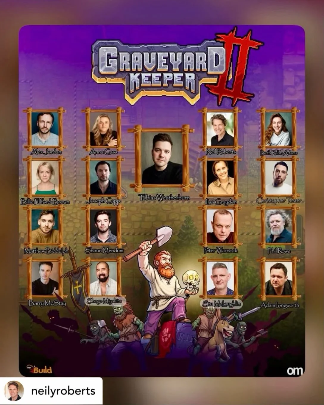 An exciting game release featuring a fantastic v/o performance from TVA&rsquo;s @neilyroberts 👍 thank you @omuk_london 🎧🎙️💯🎮💜

Get @reshare_app &bull; @neilyroberts Loved recording #graveyardkeeper2 ❤️
@omuk_london #graveyardkeeper #games #va @