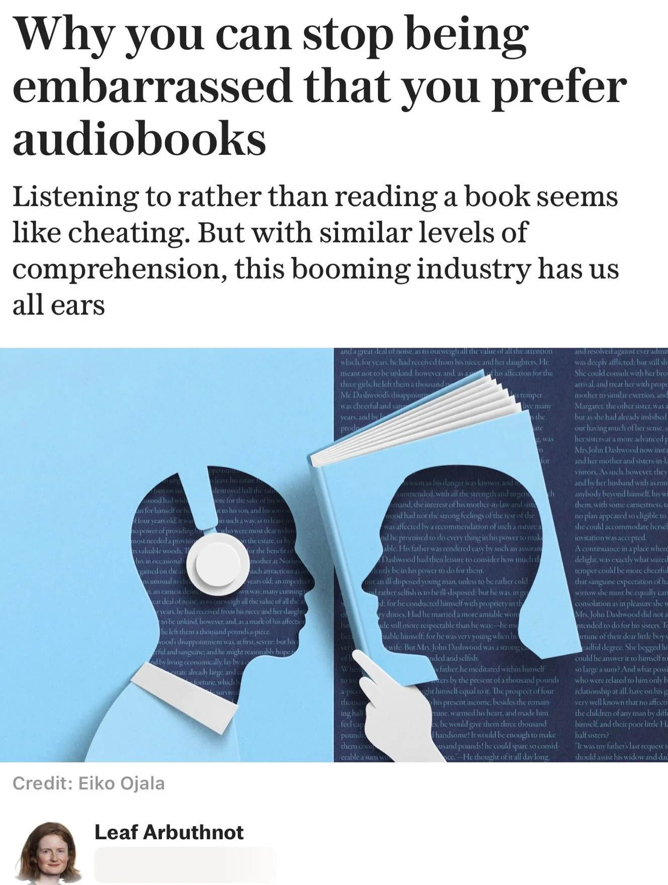 Delighted to have been interviewed alongside TVA&rsquo;s glorious @genevieve_gaunt by the brilliant @leafarbuthnot for this insightful article in the @telegraph regarding the increasing popularity and regard for audiobook narration ✍🏻📑🎧🎙️📖💜📰

