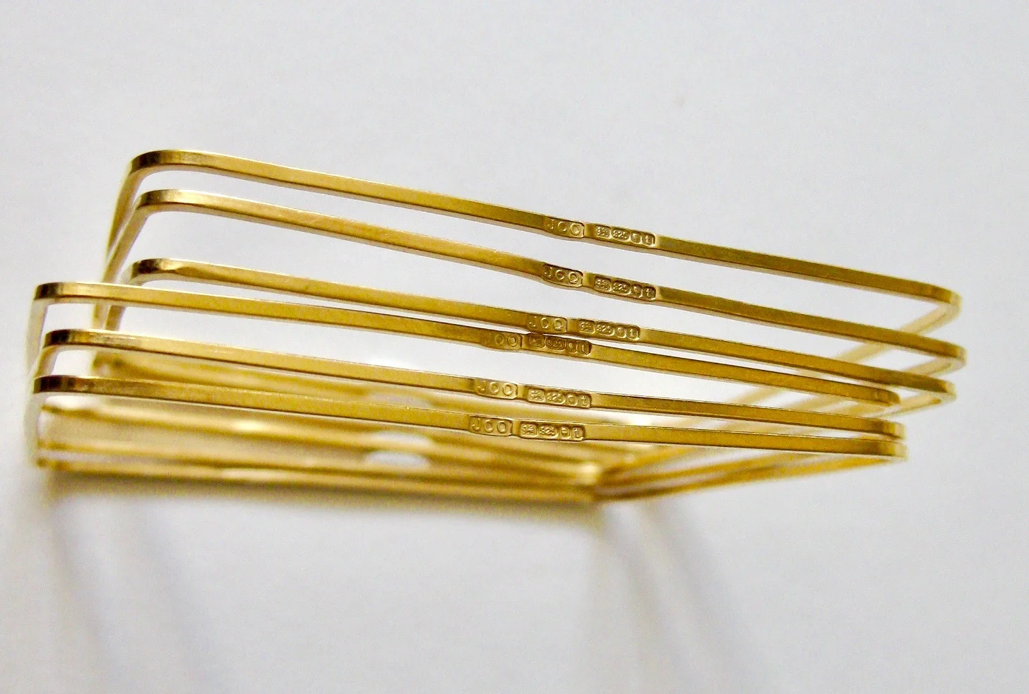 ‘Architectural Stack Bangles’ 2018, Gold plated Sterling Silver