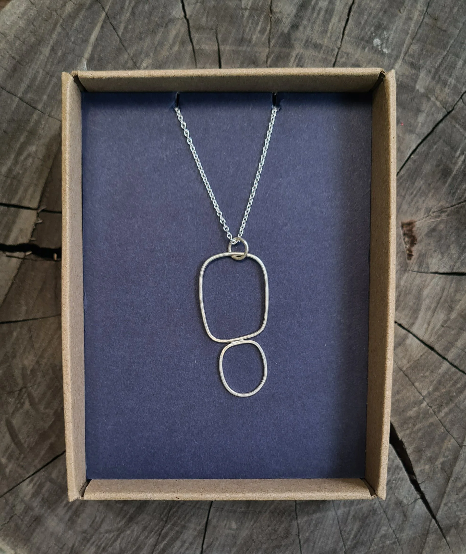 sterling silver frame pendant double o