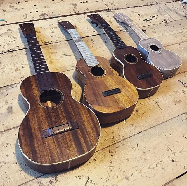An unusual number of different models in the workshop right now. Let's see, tenor, concert, Soprano... Oh, hi little guy, are you new?
#teenytiny