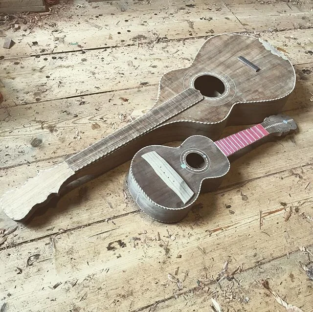 Hate it when I forget to label the bridges, now I can't figure out which goes with which...
#bridge 
#luthierproblems 
#uke 
#lapsteel